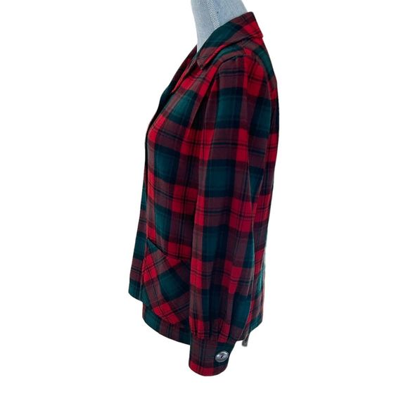 Pendleton Vintage 60’s Plaid Red and Green Wool Shacket Blazer Size S/M - Picture 2 of 10